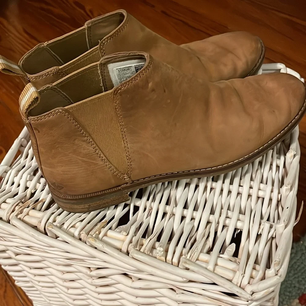 SPERRY WOMENS Topsider BOOTIE SUEDE /leather‎ TAN SIZE 7